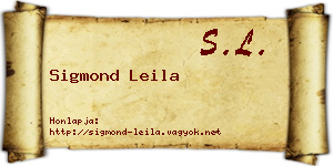 Sigmond Leila névjegykártya
